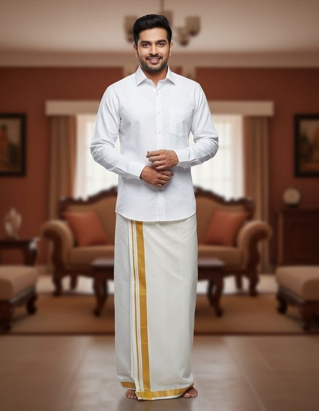 Mayas Cotton and Silk Full Sleeve Shirt